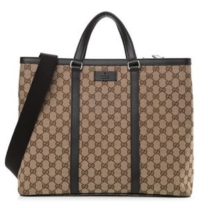 GG Monogram Large Donna Tote Bag Beige / Dark Brown